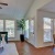a living room with a wood floor